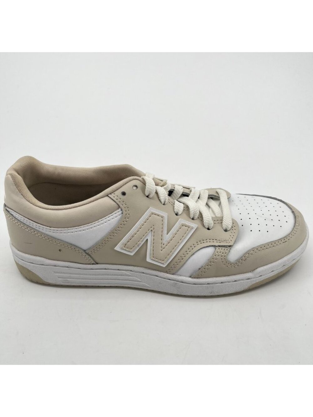 New Balance 480 Mens Size 7.5 Beige White Athletic Leather Walking Shoes Sneaker